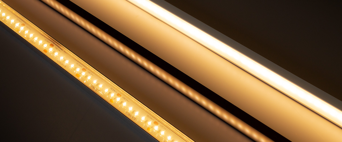 ruban led dans un profilé avec diffuseur