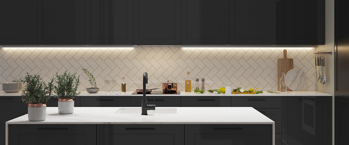 ruban led sous meuble de cuisine