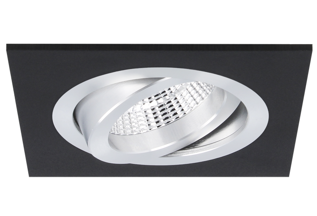 Spot encastrable Torino carré noir orientable