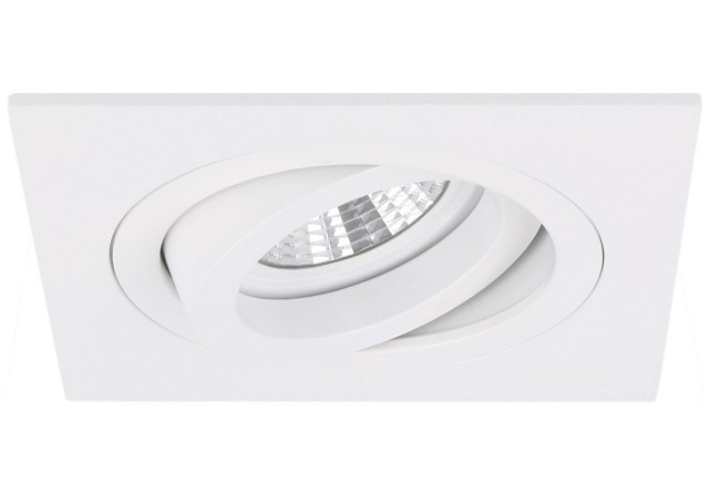 Spot encastrable Torino carré blanc orientable avec ressorts