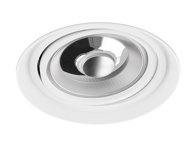 Spot encastrable Venezia AR111 rond blanc orientable sans cadre enfoncé