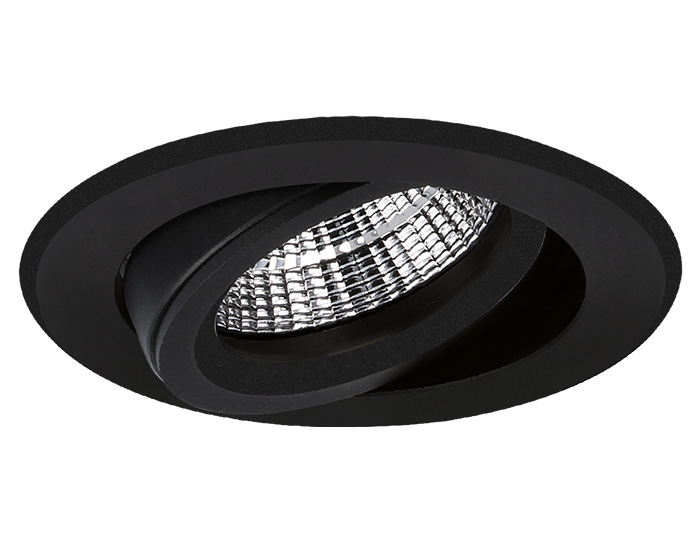 Spot encastrable Verona rond noir orientable avec ressorts