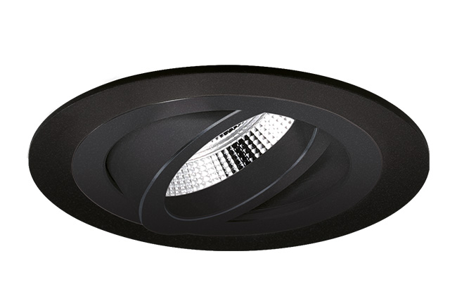 Spot encastrable Modena rond noir orientable avec ressorts
