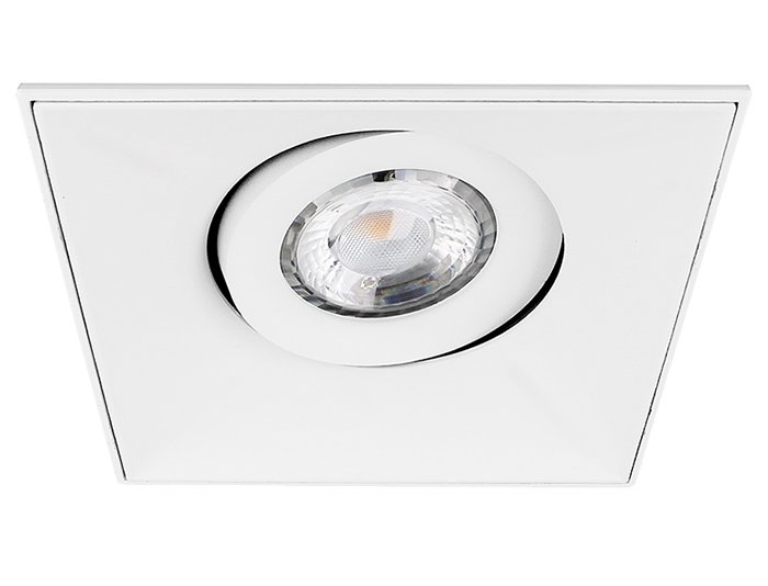 Spot encastrable Verona carré blanc orientable sans cadre enfoncé