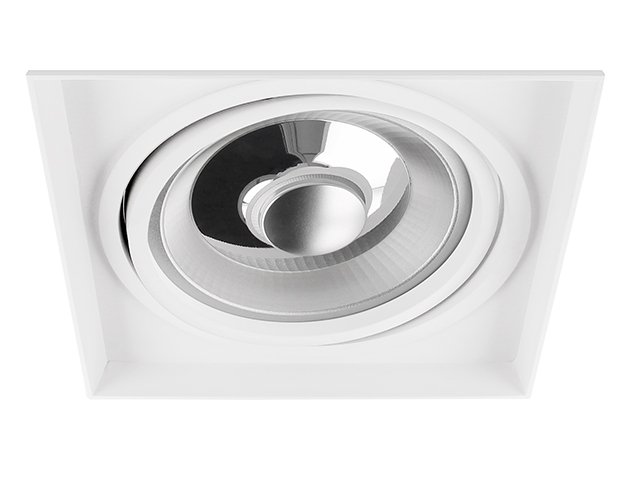 Spot encastrable Venezia carré blanc orientable sans cadre enfoncé