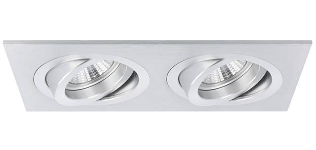 Spot encastrable Torino double rectangulaire aluminium orientable