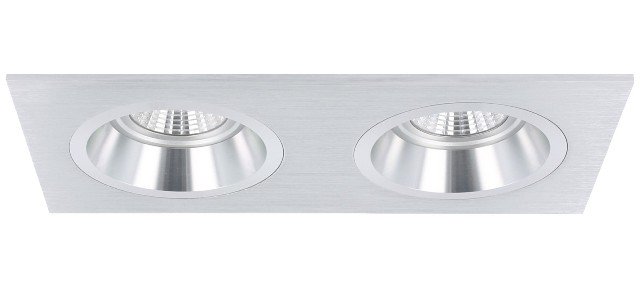 Spot encastrable Milano double rectangulaire aluminium profond