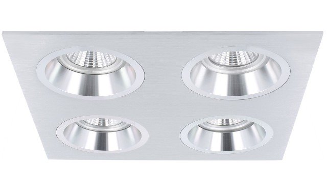 Spot encastrable Milano carré aluminium profond