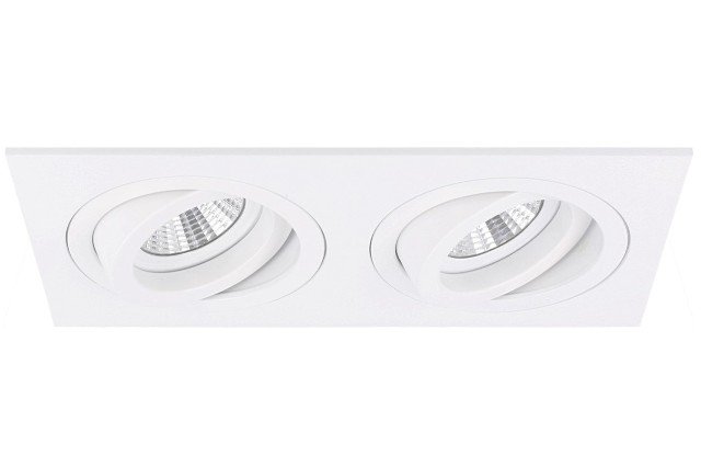 Spot encastrable Torino double rectangulaire blanc orientable