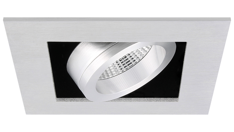 Spot encastrable Napoli carré aluminium orientable