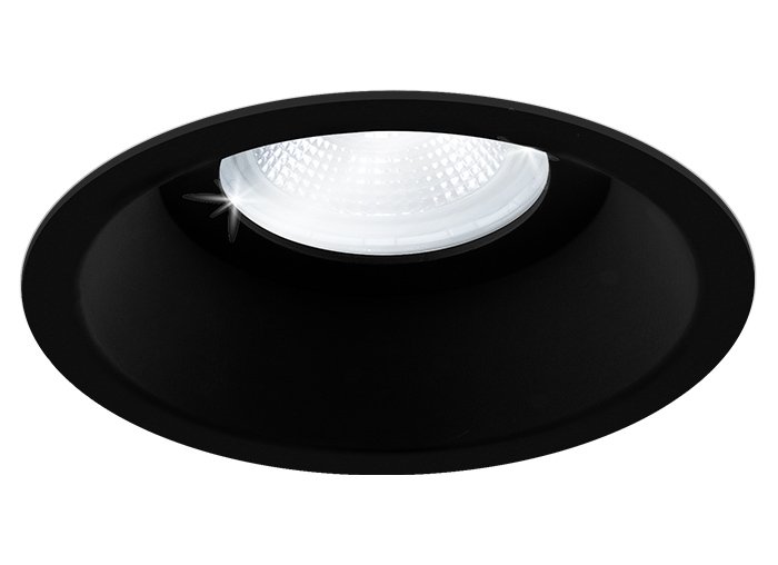Spot encastrable Arezzo rond noir IP54 profond