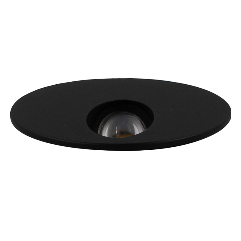 Applique murale LED encastrable Mala rond noir 3W 3000K IP54