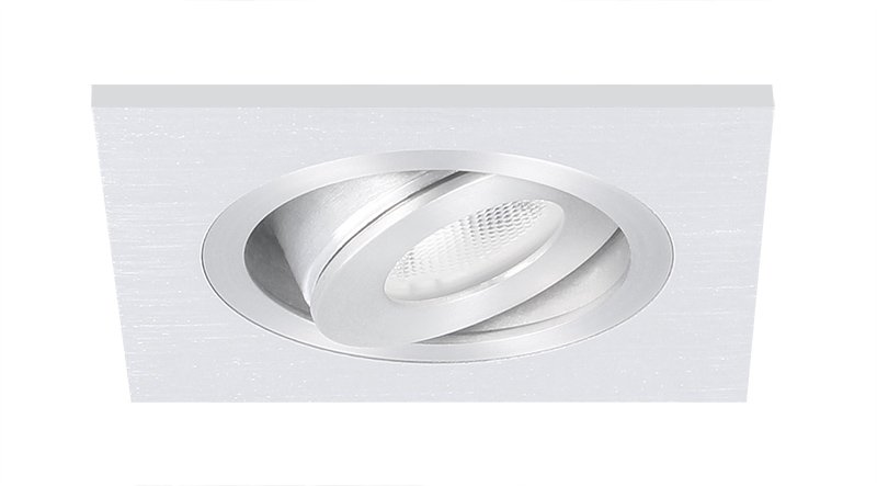 Spot LED encastrable Alba carré 3W 2700K aluminium IP65 dimmable orientable