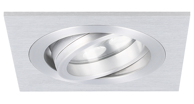 Spot LED encastrable Lecco carré 5W 2700K aluminium IP65 dimmable orientable