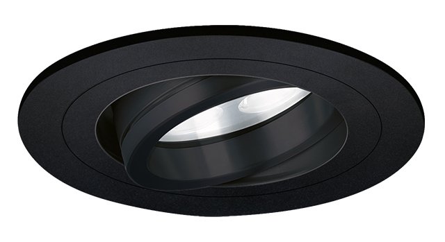 Spot LED encastrable Montella rond 5W 2700K noir IP65 dimmable orientable
