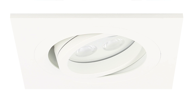 Spot LED encastrable Lecco carré 5W 2700K blanc IP65 dimmable orientable