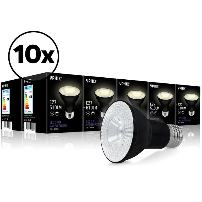 Ampoule LED E27 Pollux Pack de 10 Par 20 8W 3000K dimmable