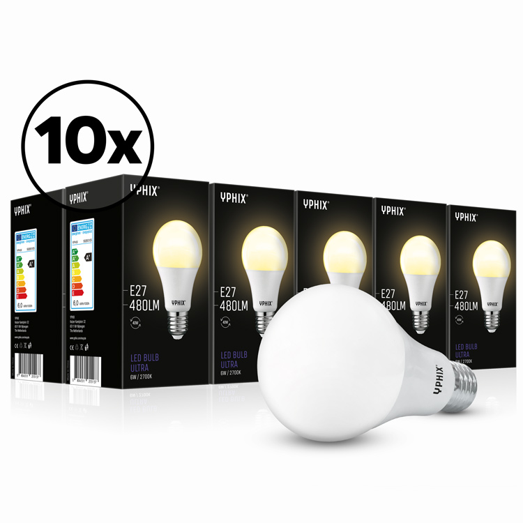 Ampoule LED E27 Ultra Pack de 10 A60 6W 2700K