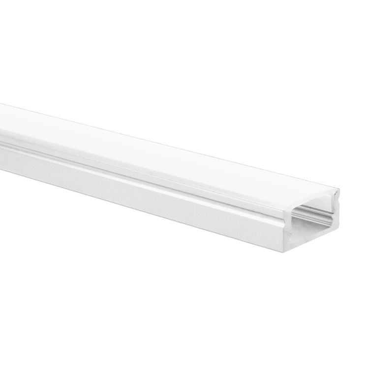 Profilé ruban LED Potenza blanc plat 5m (2 x 2,5m) avec couvercle opaque
