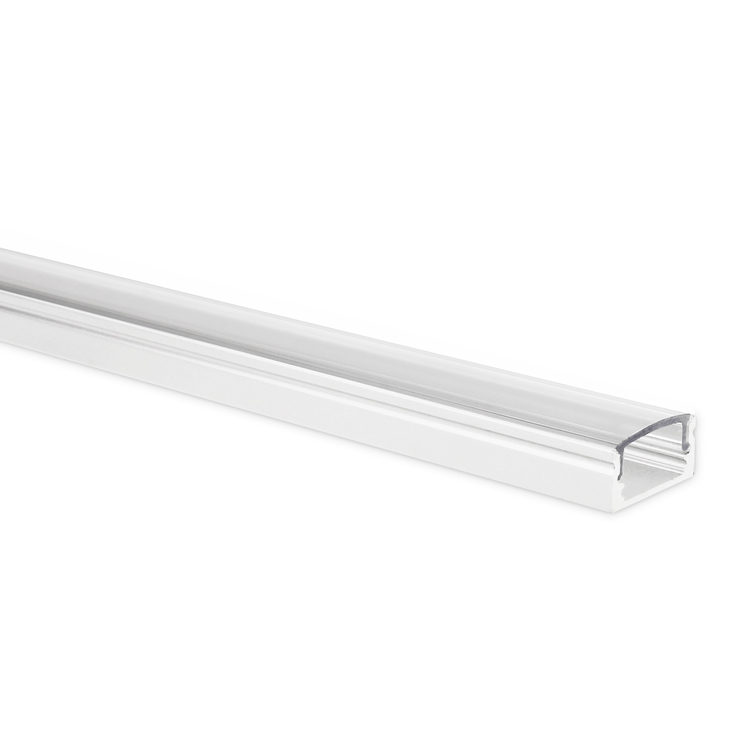 Profilé ruban LED Potenza blanc plat 5m (2 x 2,5m) avec couvercle transparent