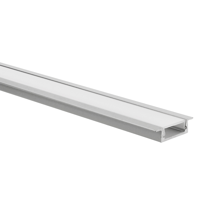 Profilé ruban LED Matera aluminium plat 5m (2 x 2,5m) avec couvercle opaque