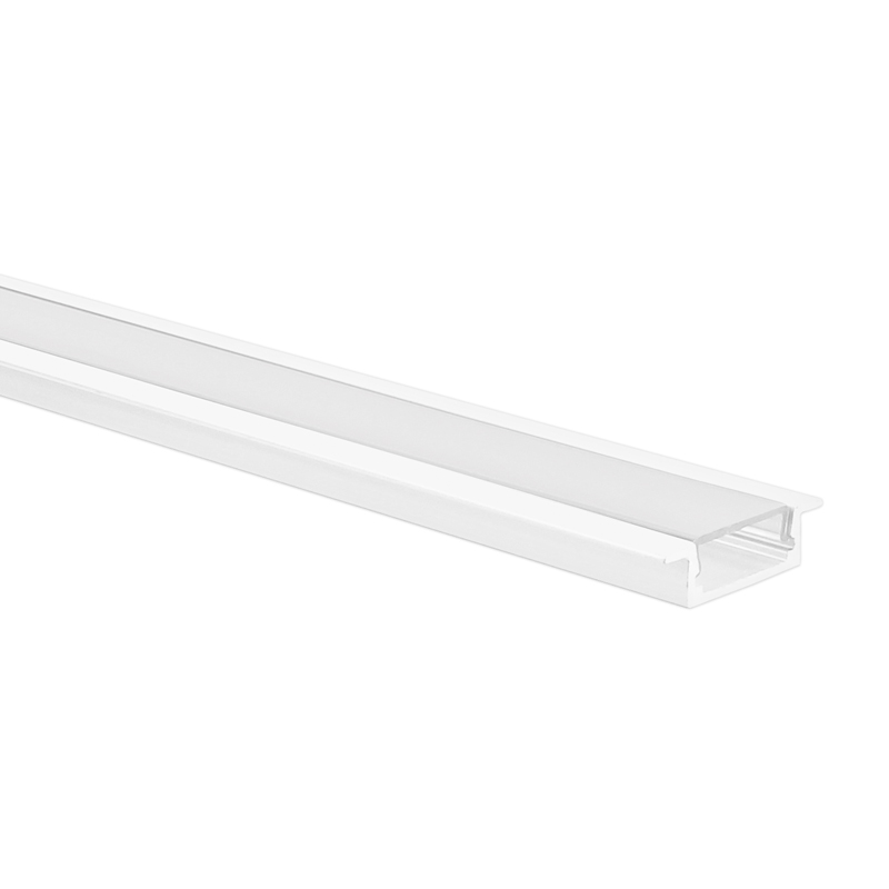 Profilé ruban LED Matera blanc plat 5m (2 x 2,5m) avec couvercle opaque