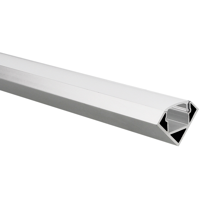 Profilé ruban LED Tarenta aluminium angle droit 5m (2 x 2,5m) avec couvercle opaque