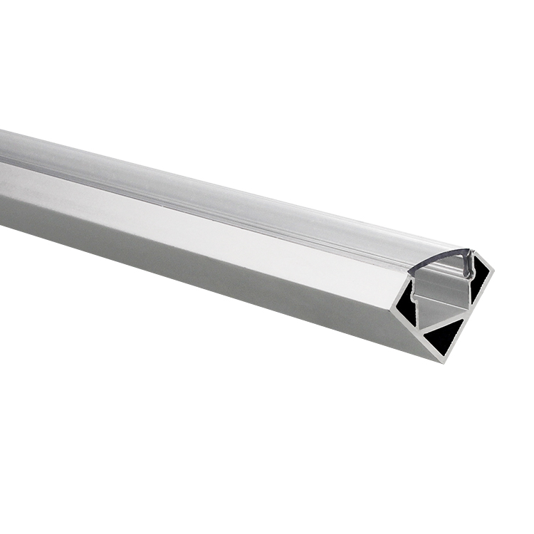 Profilé ruban LED Tarenta aluminium angle droit 5m (2 x 2,5m) avec couvercle transparent