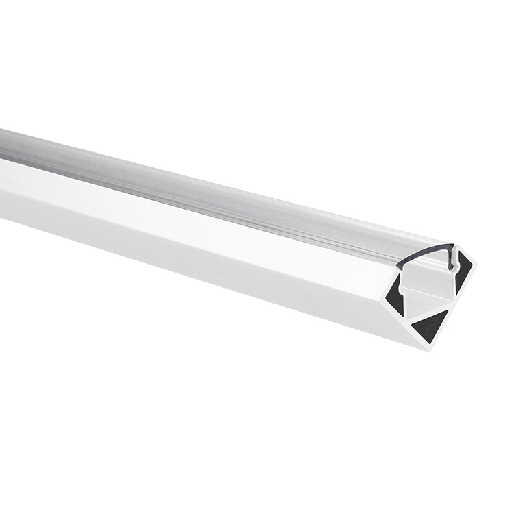 Profilé ruban LED Tarenta blanc angle droit 5m (2 x 2,5m) avec couvercle transparent
