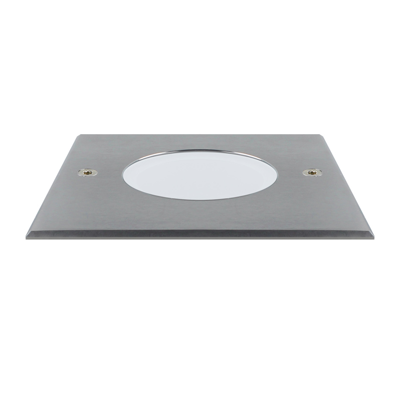 Spot au sol Alexis GU10 inox IP67 carré opaque