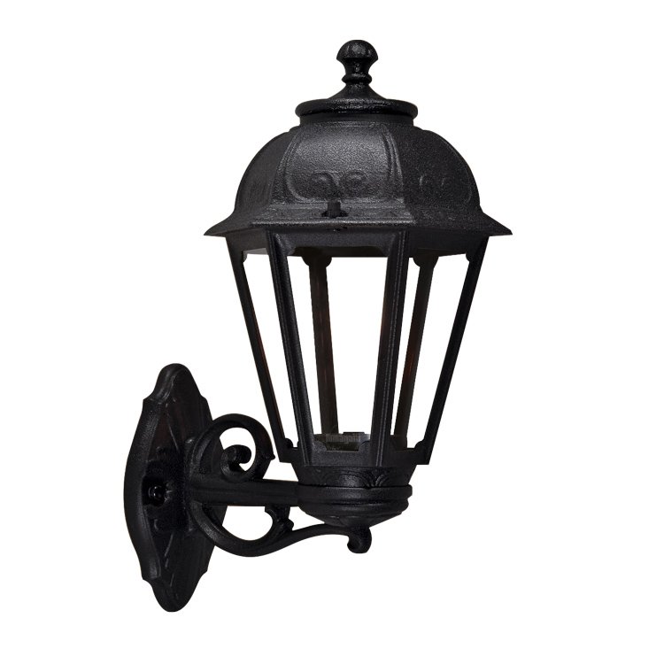 Lanterne extérieure Saba noir verre transparent E27 IP55