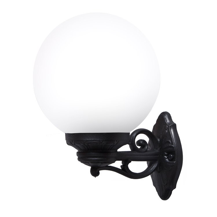 Applique murale G250 globe noir verre opaque E27 IP55