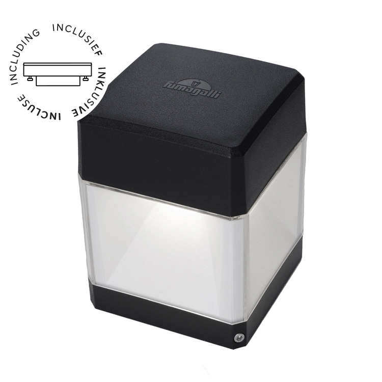 Applique murale Elisa noir verre transparent E27 3W 3000K IP55