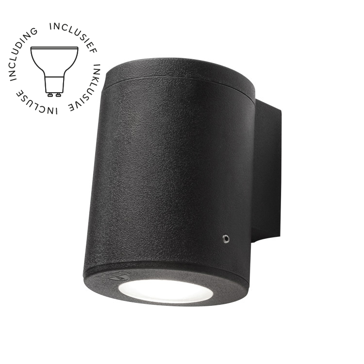 Applique murale Franca down noir verre opaque GU10 3,5W 2700K/4000K IP55