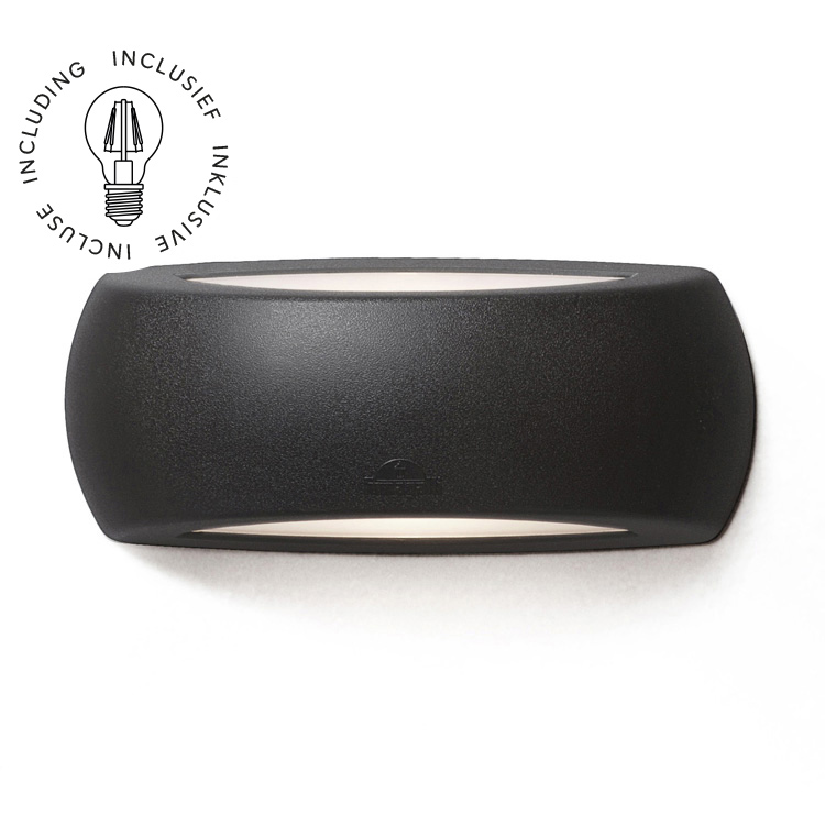 Applique murale Francy noir verre opaque E27 6W 2700K IP66