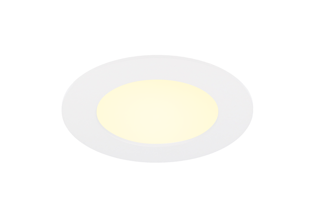 Plafonnier LED 12cm blanc encastrable 8W 2900K IP44 dimmable