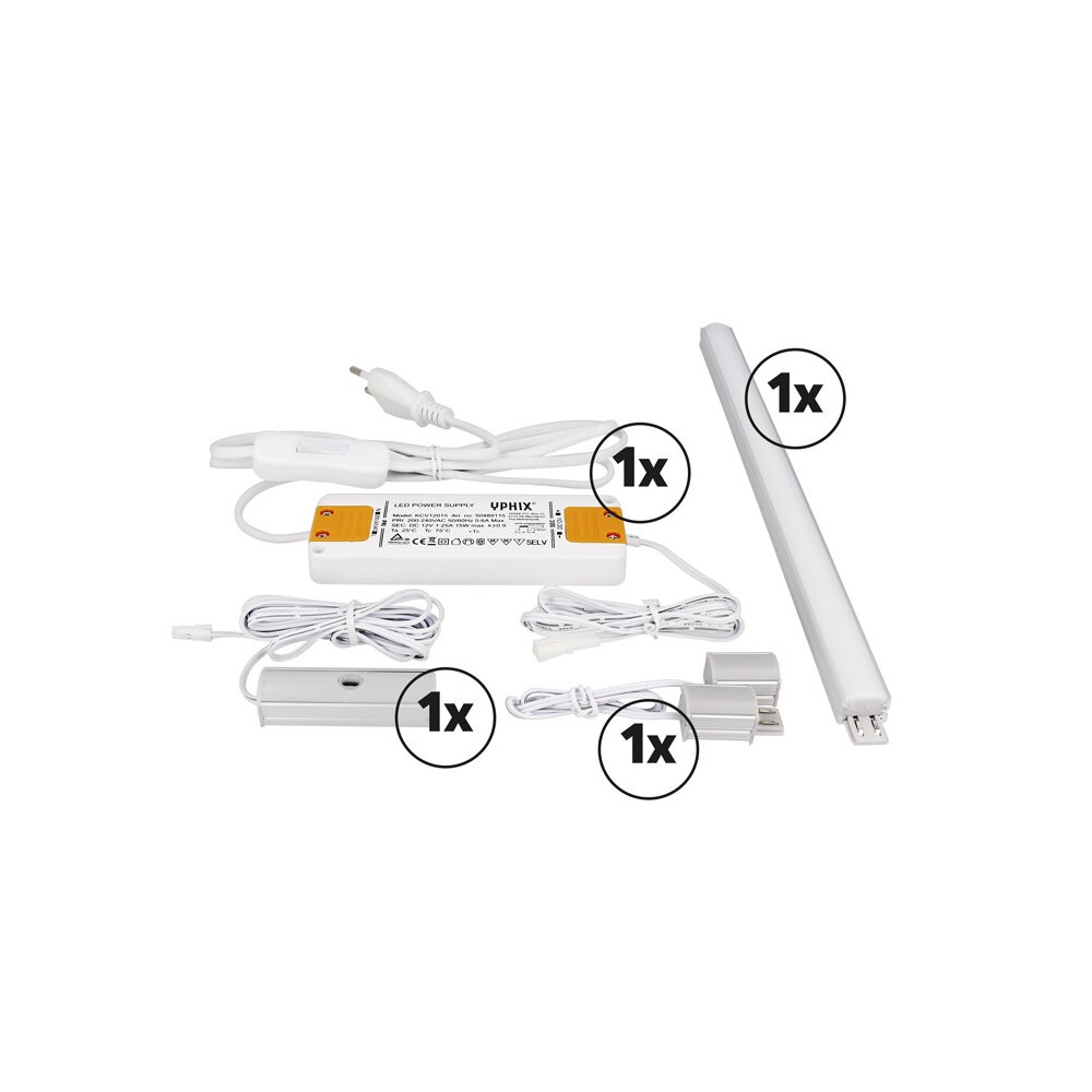 Éclairage chambre Ensemble complet simple saillie 4,5W 3000K aluminium 24V DC