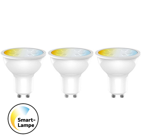 Pack de 3 LED Connectée tint GU10 5,5W 2700K-6500K blanc
