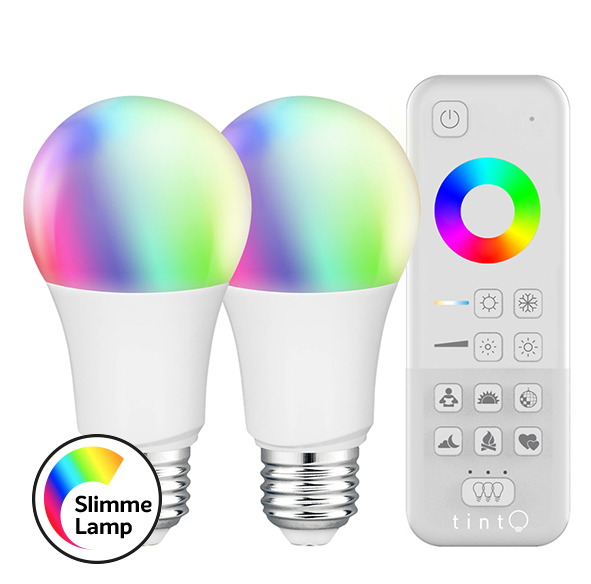 Ampoule LED Connectée E27 Kit de démarrage tint A60 9,5W RGB dimmable avec Télécommande