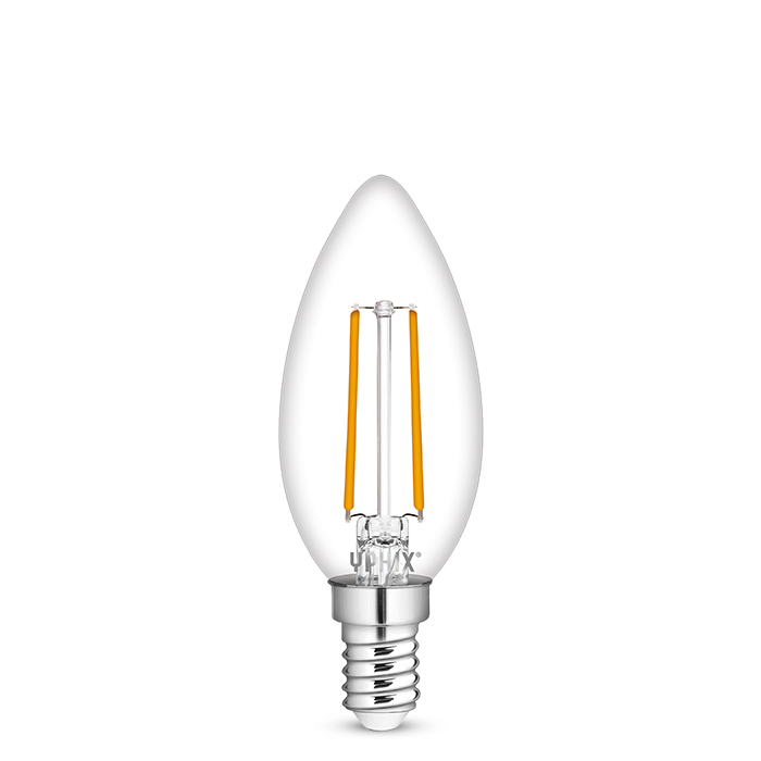 Ampoule LED E14 flamme Polaris B35 2,5W 2700K blanc