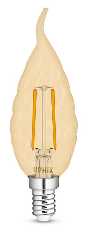Ampoule LED E14 flamme BA35 Filament Polaris 2,5W 2200K