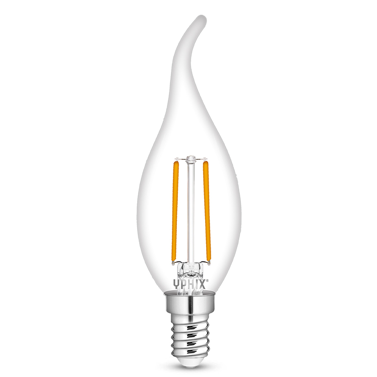 Ampoule LED E14 flamme Polaris transparent B35 2,5W 2700K