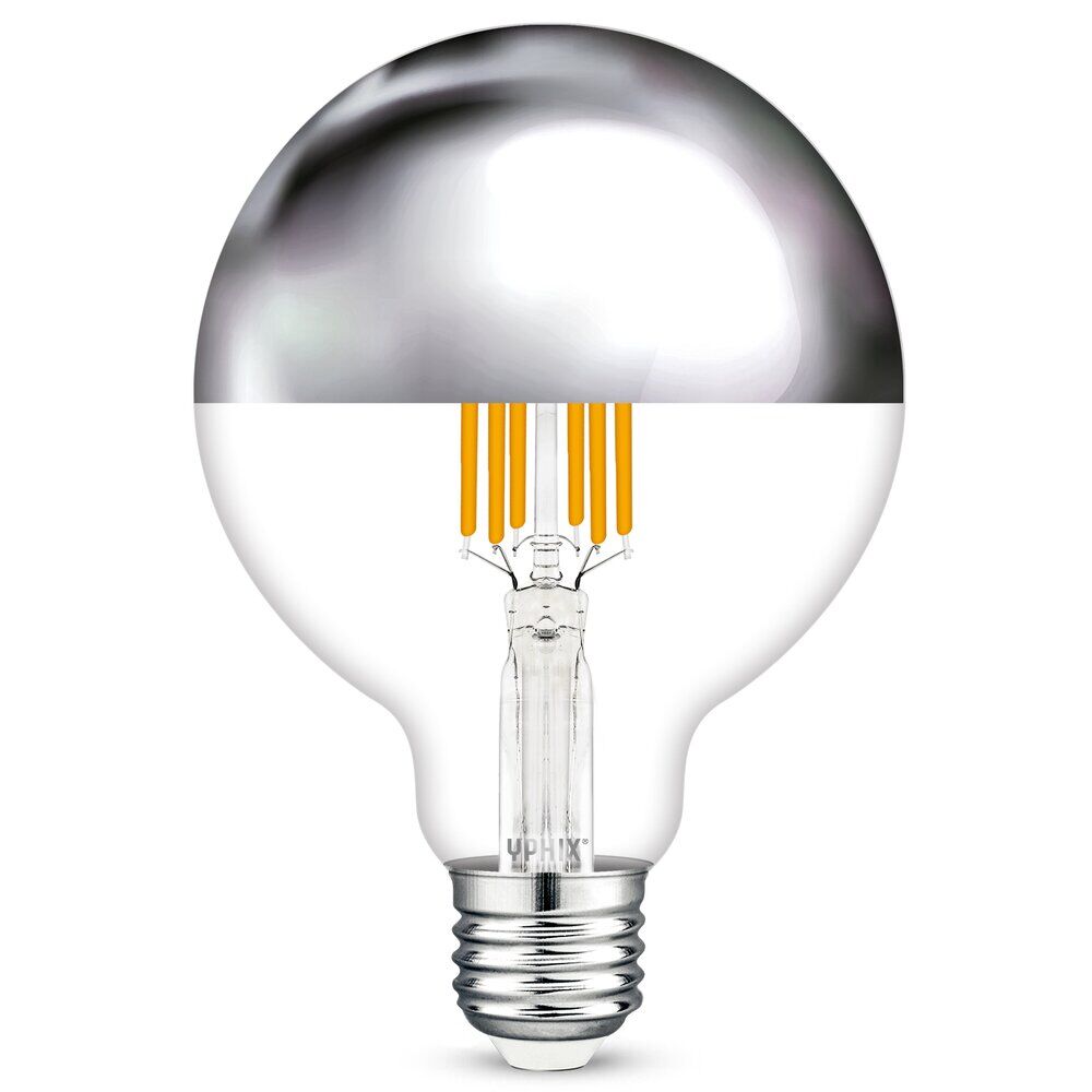 Ampoule LED E27 827 6,5W miroir de tête argenté