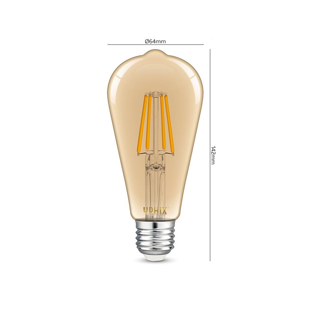 Ampoule LED E27 Edison Atlas ST64 ambré 4,5 watts 1800K dimmable | LEDdirect