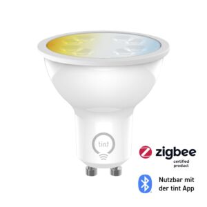 Spot LED Connecté Tint GU10 4,7W Blanc Réglable | Zigbee 3.0 & Bluetooth | Dimmable | 2700K - 6500K