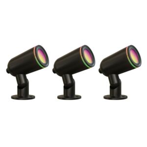 Kit de 3 Spots de Jardin Intelligents Tint Smart Outdoor Flores Gen3 | RGB + Blanc Réglable | Zigbee 3.0 & Bluetooth | IP65