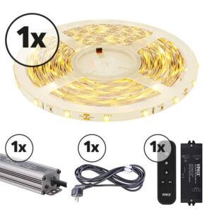 Ruban LED 5m Ensemble complet 12V 3000K IP20 dimmable 150 SMD 3528 LEDS