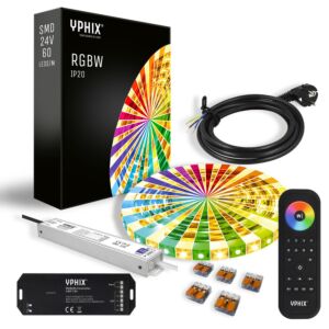 Kit Complet Ruban LED RGBW 24V – avec Dimmer, Télécommande et Câble d’Alimentation