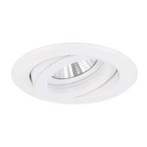 Spot encastrable mini Verona rond blanc orientable avec ressorts de serrage