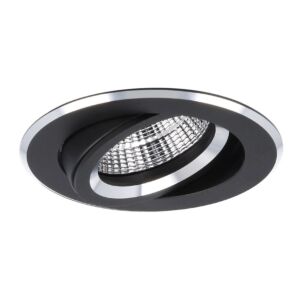Spot encastrable Verona rond noir orientable avec ressorts de serrage
